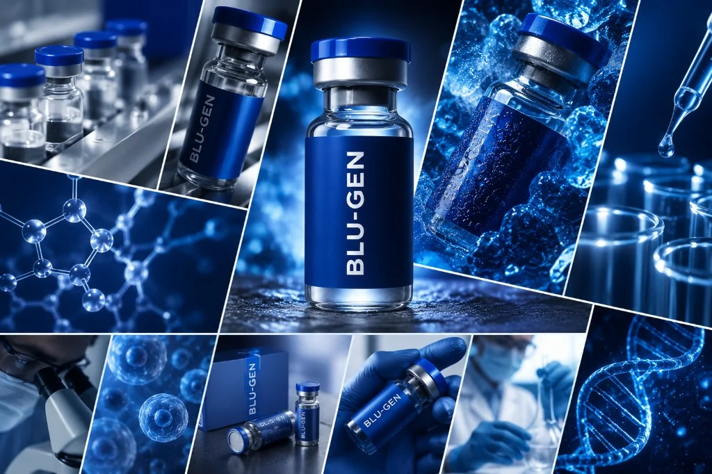 BluGen laboratory capabilities: CoA documentation, identity-forward listings, fulfillment, and RUO labeling